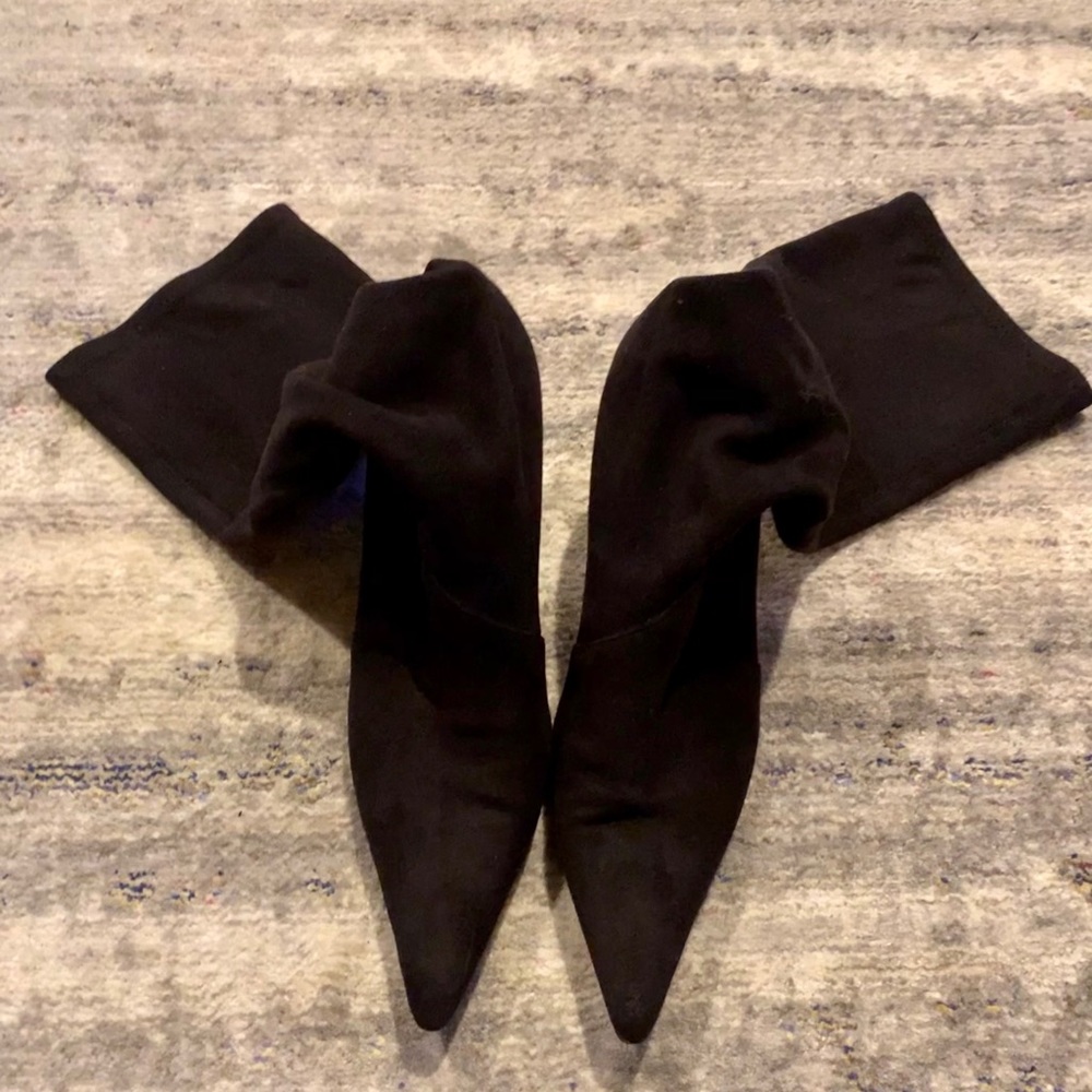 Casadei - Black Suede, High Heeled Boots- Size: 10